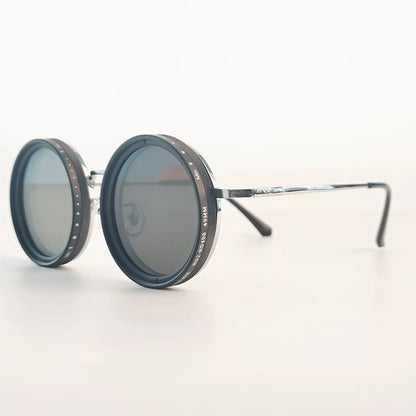 Rounded Polarized Glasses 1-9 Gears Adjustable Sunglasses with ND Filter Lenses Handcrafted Retro Glasses Eyeglasses 패션 선글라스