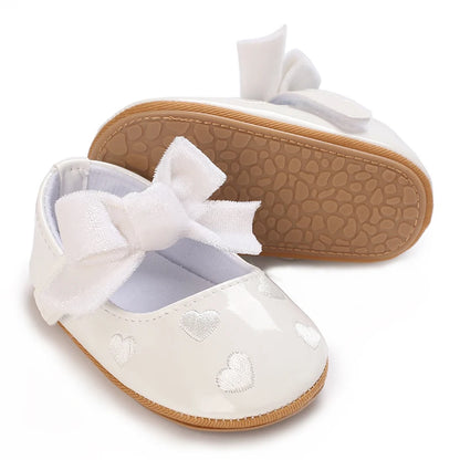 HAIZHIW 0-18 Months Cute White Lace Baby Girl Princess shoes Baby Shoes Bow Fringe Rubber Soled Non-slip Footwear Crib Shoes