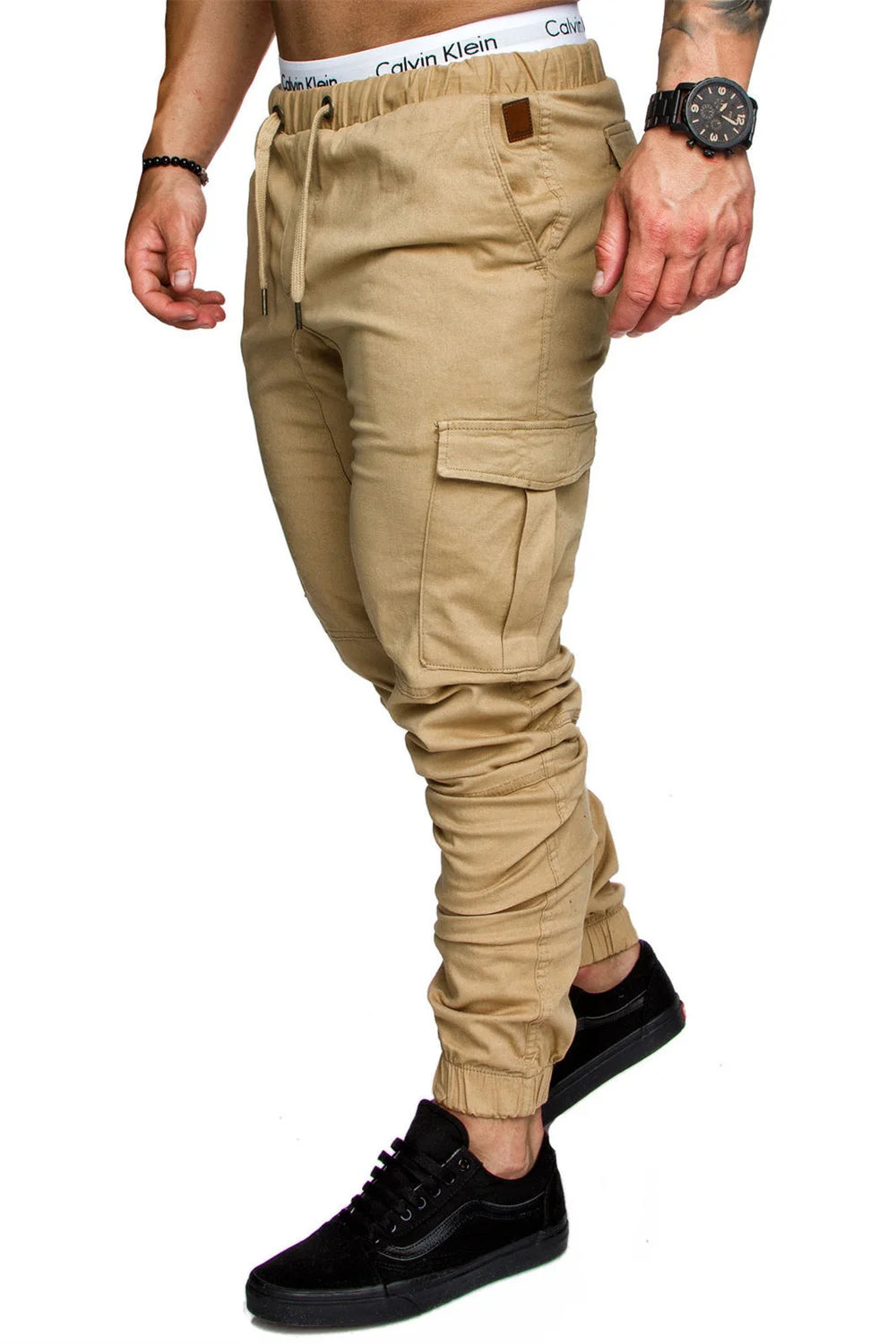 New Tooling Multi Pocket Trousers Men's Cargo Pants Woven Fabric Casual Safari Style Joggers Men