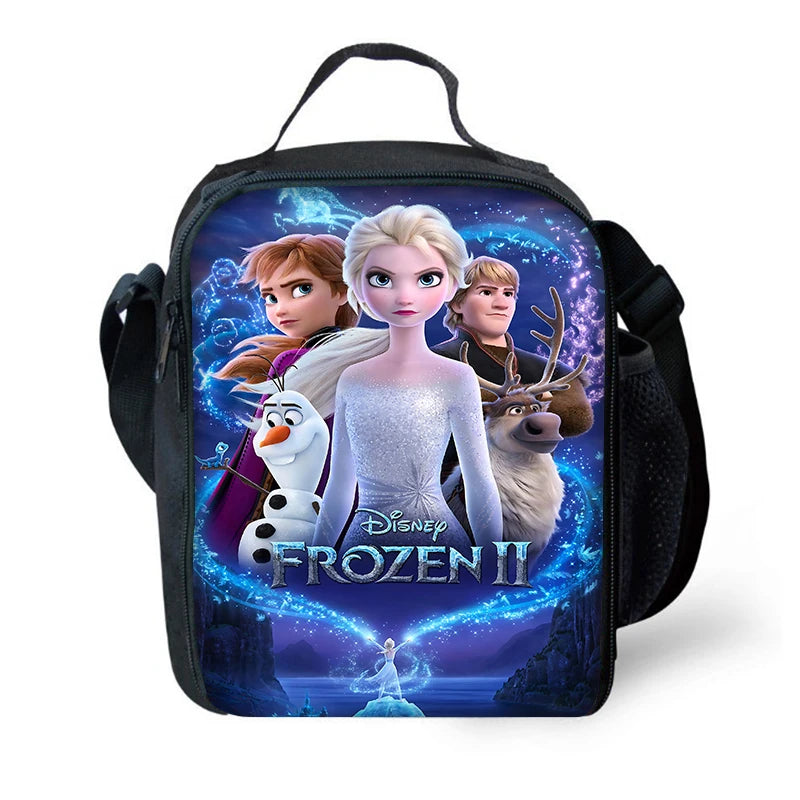 Frozen Princess Elsa Child School Backpack with Lunch Bags ,Pencil Bags ,Cartoon School Bags for Boys Girls Best Gift