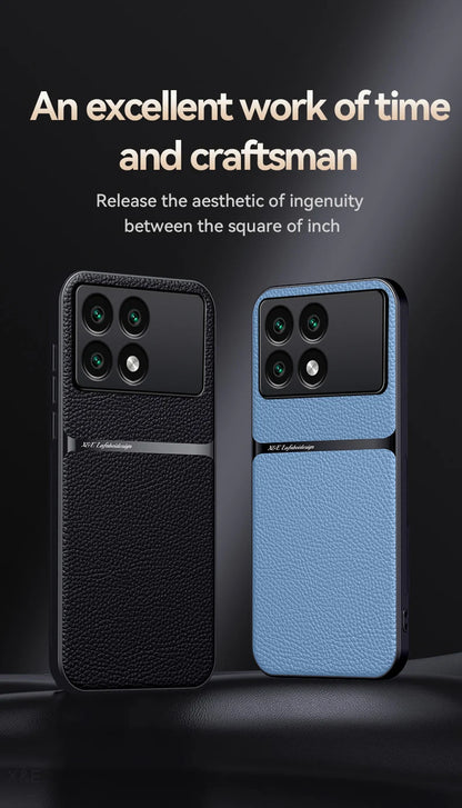 Back Leather Case Cover for Xiaomi Poco X6 Pro Car Holder Magnetic Leather Case Xiaomi Poco X6 Pro Mobile Phone Sets Poco X6 Pro