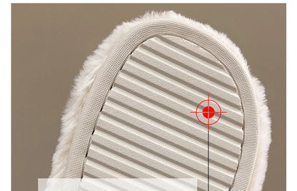 Casual Fluffy Slippers Women House Flats Plush Designer Platform Winter Shoes Girls Elegant Warm Home Fashion Popular Footwear