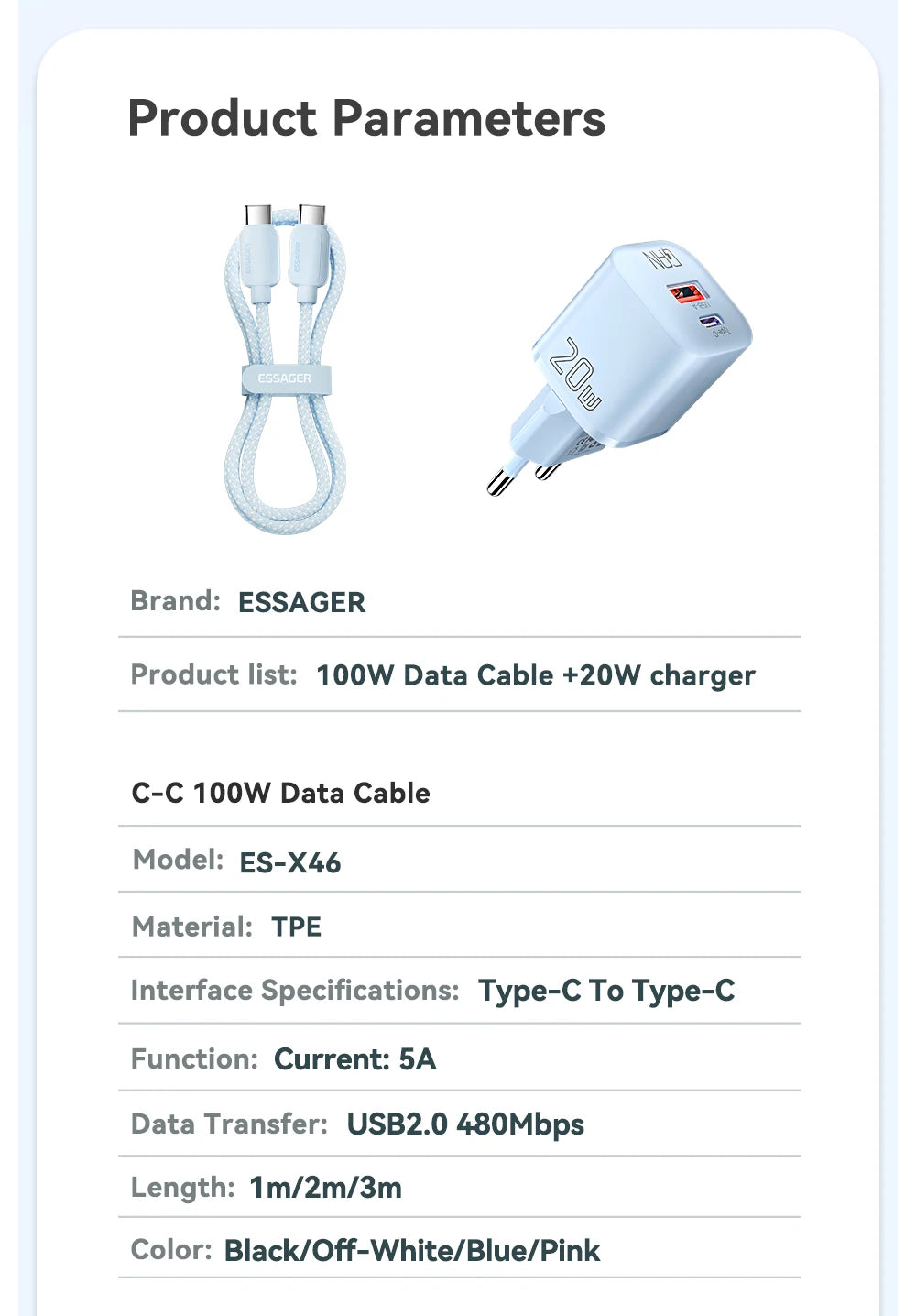 Essager 20W GaN USB Type C Charger PD Fast Charge Phone QC 3.0 Quick Chargers For iPhone 14 13 12 11 Pro Max Mini iPad Charging