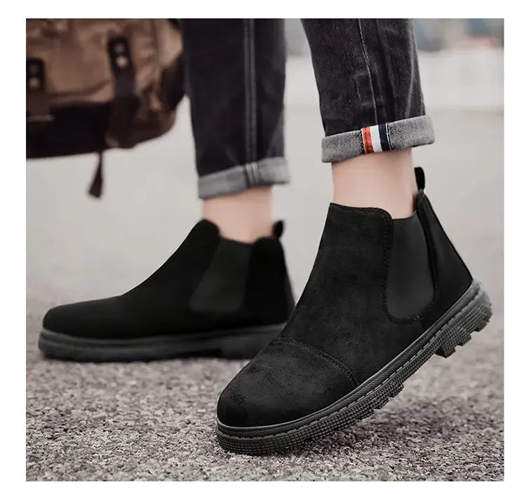 Classic Chelsea Boots for Men British Retro Short Boots Fashionable Versatile Casual Boots Brand High Top Casual Walking Shoes