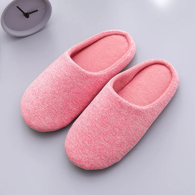 Japanese style Men's and women's winter home slippers soft sole non-slip Static step   warm indoor noiselessly slippers portable