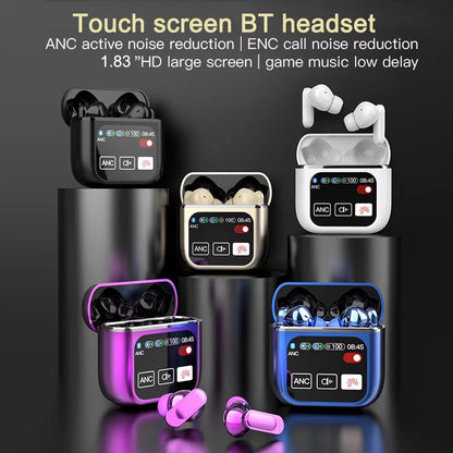 1.8''Full In Touch Screen Wireless Earphone SE60 ANC+ENC Bluetooth5.4 Headset Active Noise Cancelling In Ear For iOS 9.0/Android