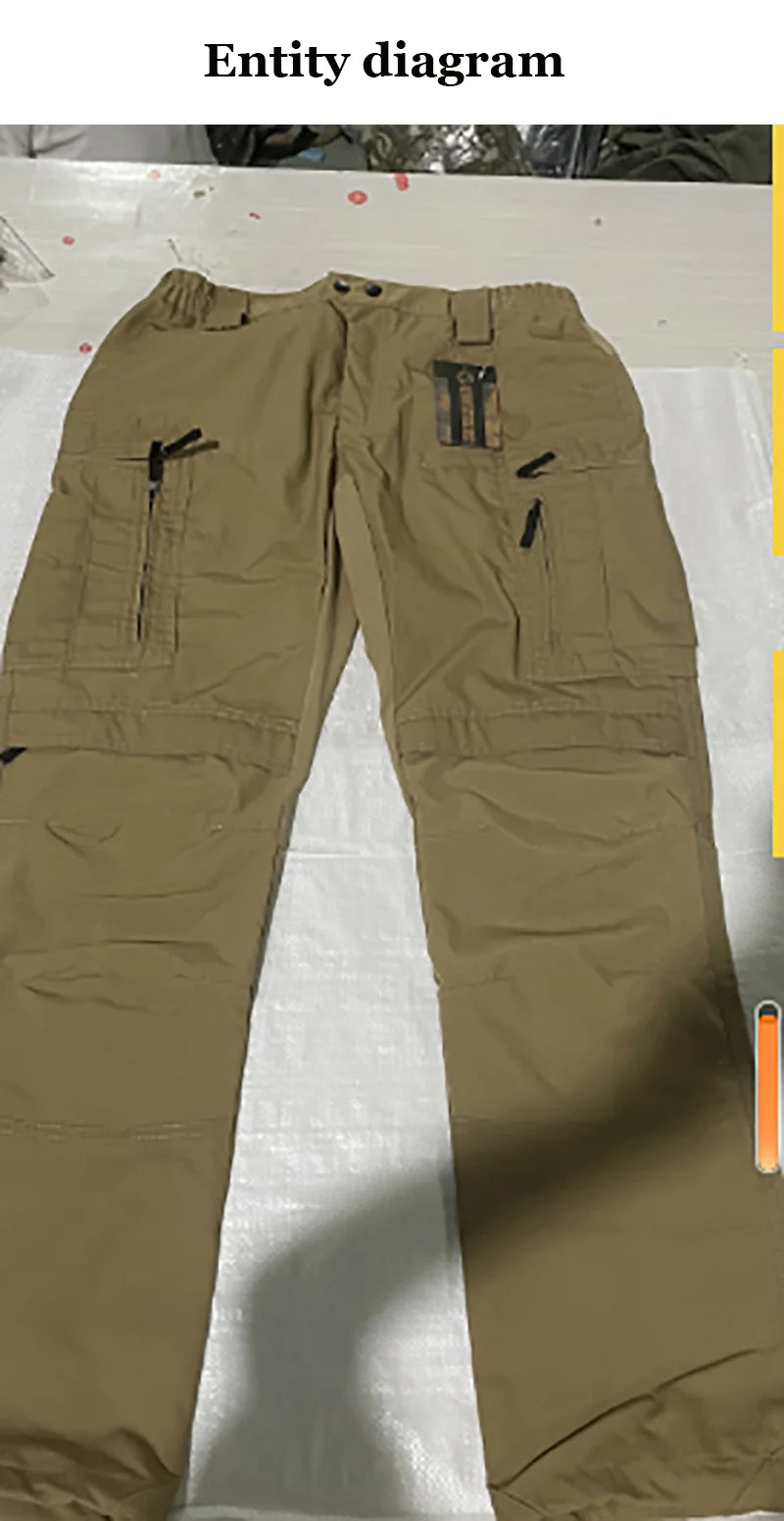 Military Tactical Pants Men's Cargo Trousers Casual Outdoor Waterproof Pants Multi-pocket Wear-resistant Breathable Workwear