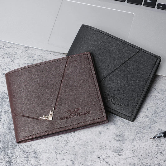 Men's Short Design Causal Purses Male Folding Wallet Coin Card Holders High Quality Slim Money Bag New Hot Men PU Leather Wallet