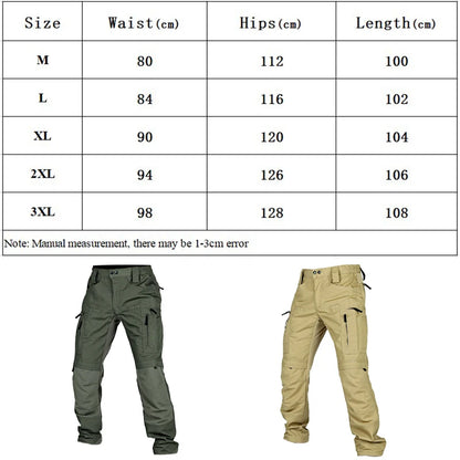 Military Tactical Pants Men's Cargo Trousers Casual Outdoor Waterproof Pants Multi-pocket Wear-resistant Breathable Workwear