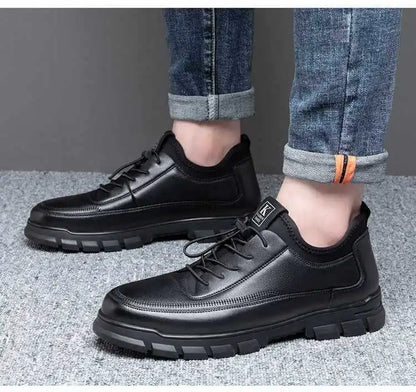 Casual Leather Shoes for Men Autumn Brand Men's Business Office Loafers Platform Mens' Soft Social Shoes Work Footwear Moccasins