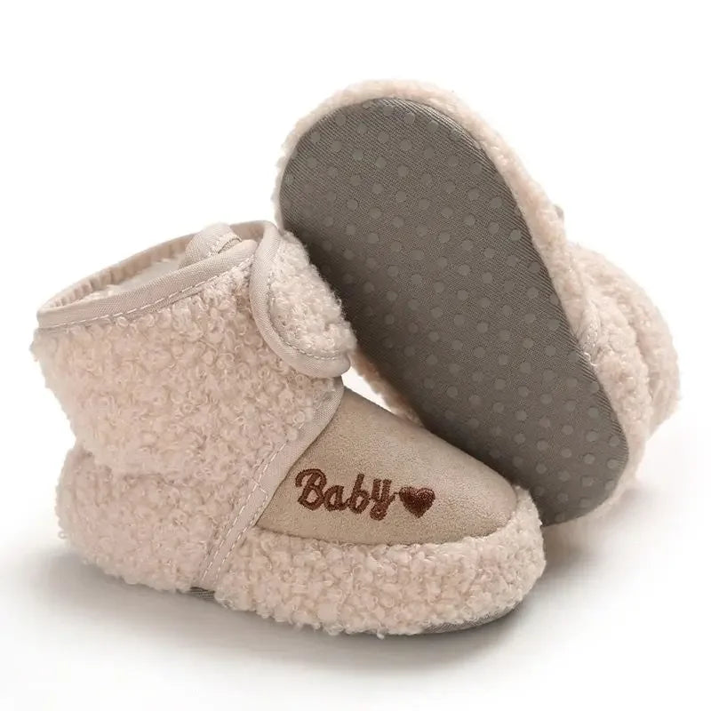 Winter Models of Newborn Baby Toddler Shoes Baby Boy Baby Girl First Walker Cotton Shoes Warm Plus Velvet Snow Boots Anti-slip