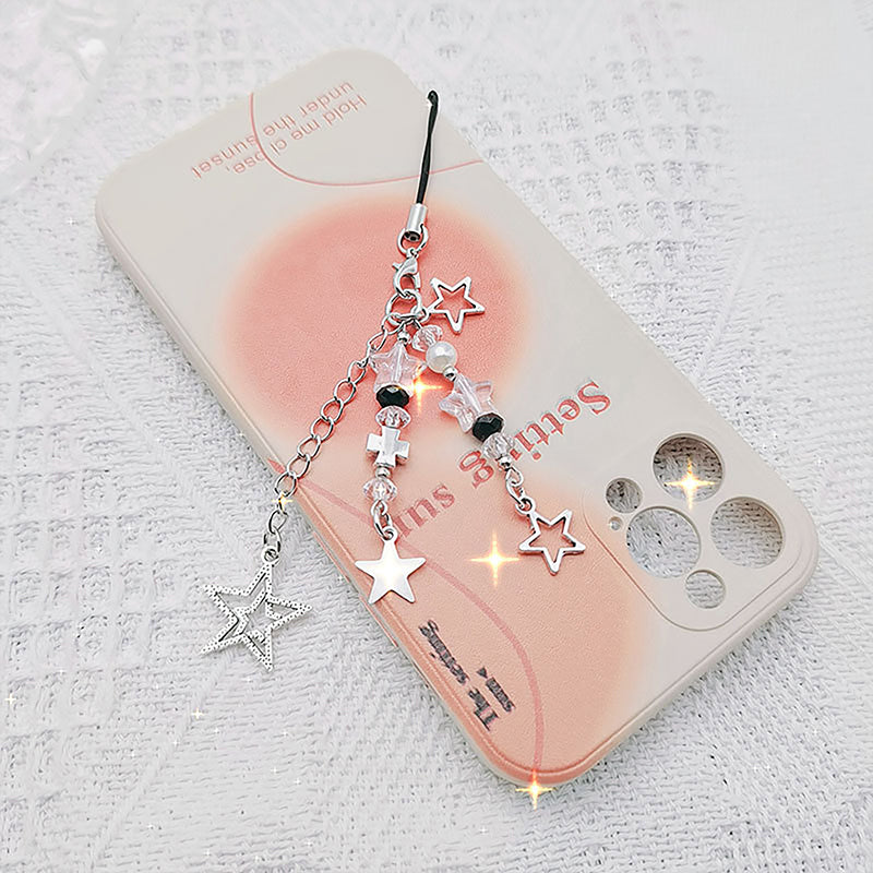 New Pink Y2K Phone Pendant Kawaii Women Love Bow Cartoon Charms Chain For Keys Bags Accessories Charms Phone Lanyard