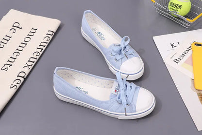 Women's Canvas Small White Shallow Cut Summer Flat Sport Casual Ladies Soft Shoessneakers Zapatillas Deporte Platform Sneakers