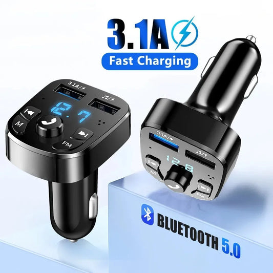 3.1A FM Transmitter Wireless Bluetooth 5.0 Car MP3 Player Dual USB Fast Charging Adapter  in Car Noise Reduction Audio Receiver