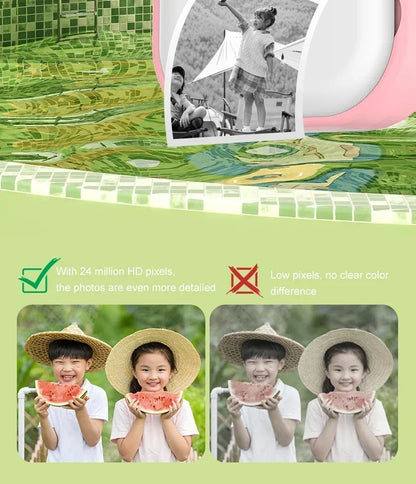 Children Digital Camera Instant Print for Kids Thermal Print Camera Instant Photo Printing Camera Video Toys+32G Memory Card