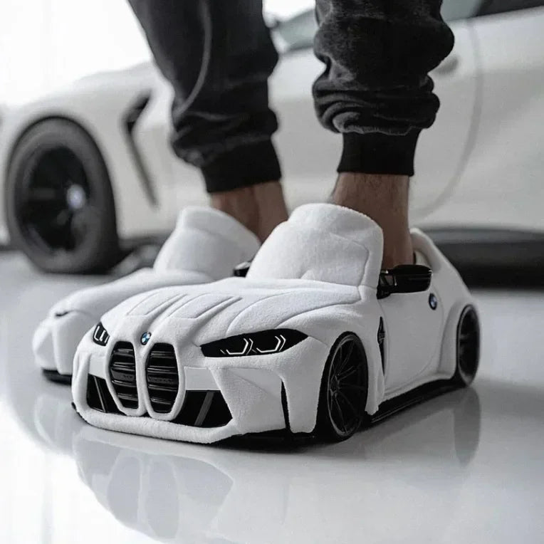 2025 New Car Schuhe Applicable to porsche plush car slippers Racing BMW Racing plush slippers toy Christmas Gifts