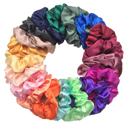 50/40/20pc Vintage Satin Scrunchies Girls Elastic Hair Bands Ponytail Holder Ties Rubber Bands Fashion Women Accessories Solid