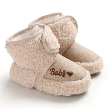 Winter Models of Newborn Baby Toddler Shoes Baby Boy Baby Girl First Walker Cotton Shoes Warm Plus Velvet Snow Boots Anti-slip