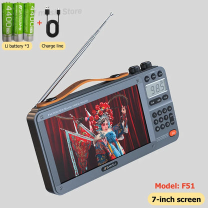 SANSUI F50/F51 High Definition Screen Portable wireless Bluetooth Speaker Multi-purpose FM Radio MP4 Video Player E-book Reading