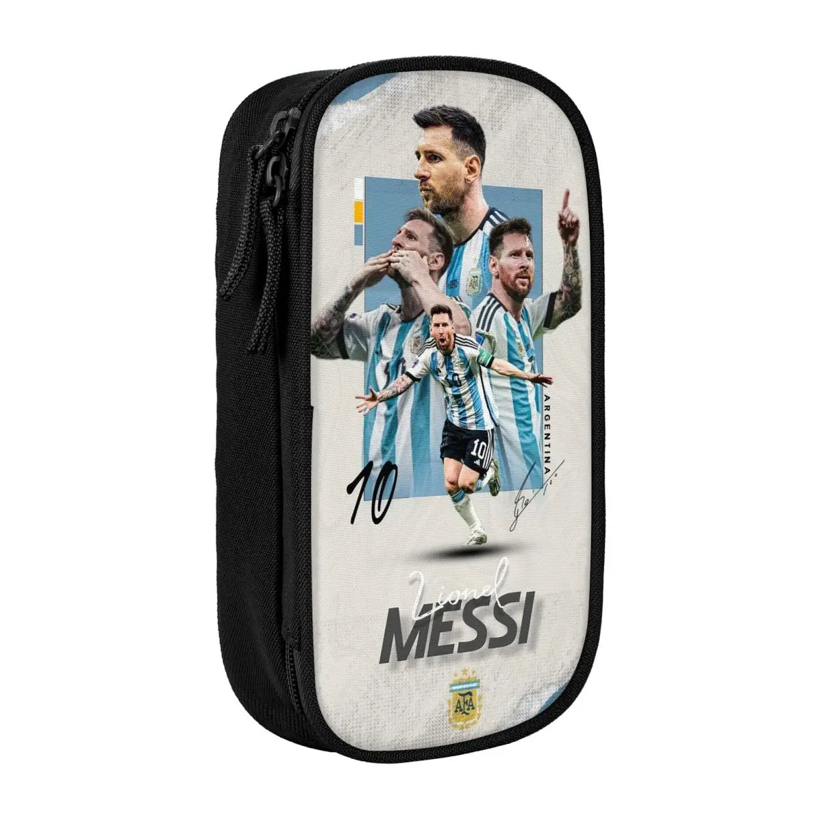 Football Messi Pencil Cases for Fan Soccer Lover Messied Pen Holder Bag Student Big Capacity Students School Gifts Pencil Pouch