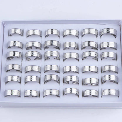 10pcs/lot Wholesale Fashion Simple Stainless Steel Ring For Men Women Beautiful Trendy Punk Jewelry Vintage Birthday Party Gifts