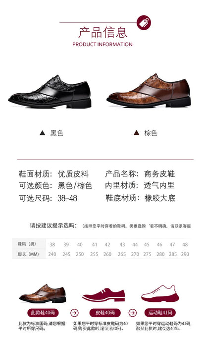 Luxury  Leather Shoes for Men Brand Derby Shoes for Men Pointed Toe Lace-up Men's Formal Shoes Handmade Business Footwear 2024