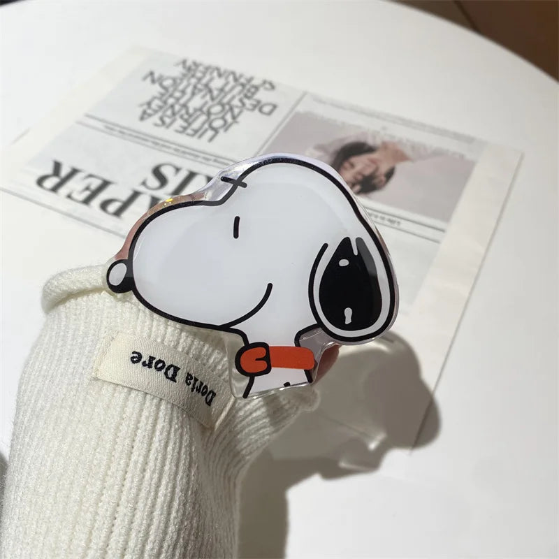 Cartoon Snoopy Puppy Cartoon Case Wireless Charging For iPhone 15 14 13 12 11 Pro Max for Magnetic Magsafe Holder Clear Cover