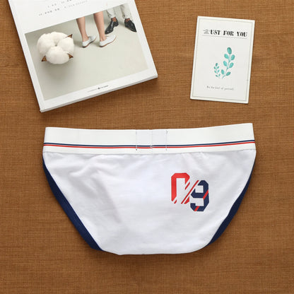 Men's sexy underwear with high cross letters and low waist fashion loose cotton tide Korean briefs