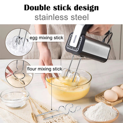 Electric Egg Beater Stainless Steel mini whipped cream white and Flour Mixer cake baking egg beater multifunctional doughmaker