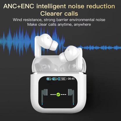 1.8''Full In Touch Screen Wireless Earphone SE60 ANC+ENC Bluetooth5.4 Headset Active Noise Cancelling In Ear For iOS 9.0/Android