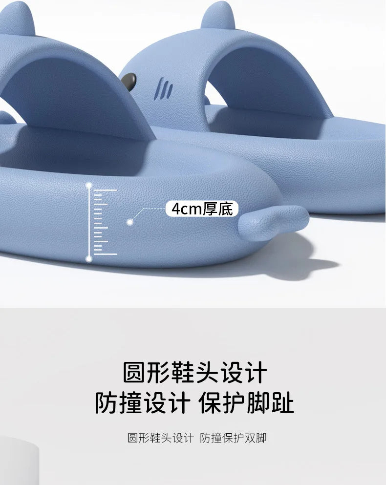 Comwarm New Shark Slippers For Women Men Fashion Shark Sandals Outdoor Beach Flip Flops Lovers Home Lovely Bathroom Shark Slides