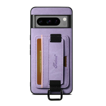 Leather Card Slot Handle Strap Phone Case For Google Pixel 9 8 7 7 Pro 7A 6 6A Ring Holder Kickstand Shockproof Hard Phone Cover