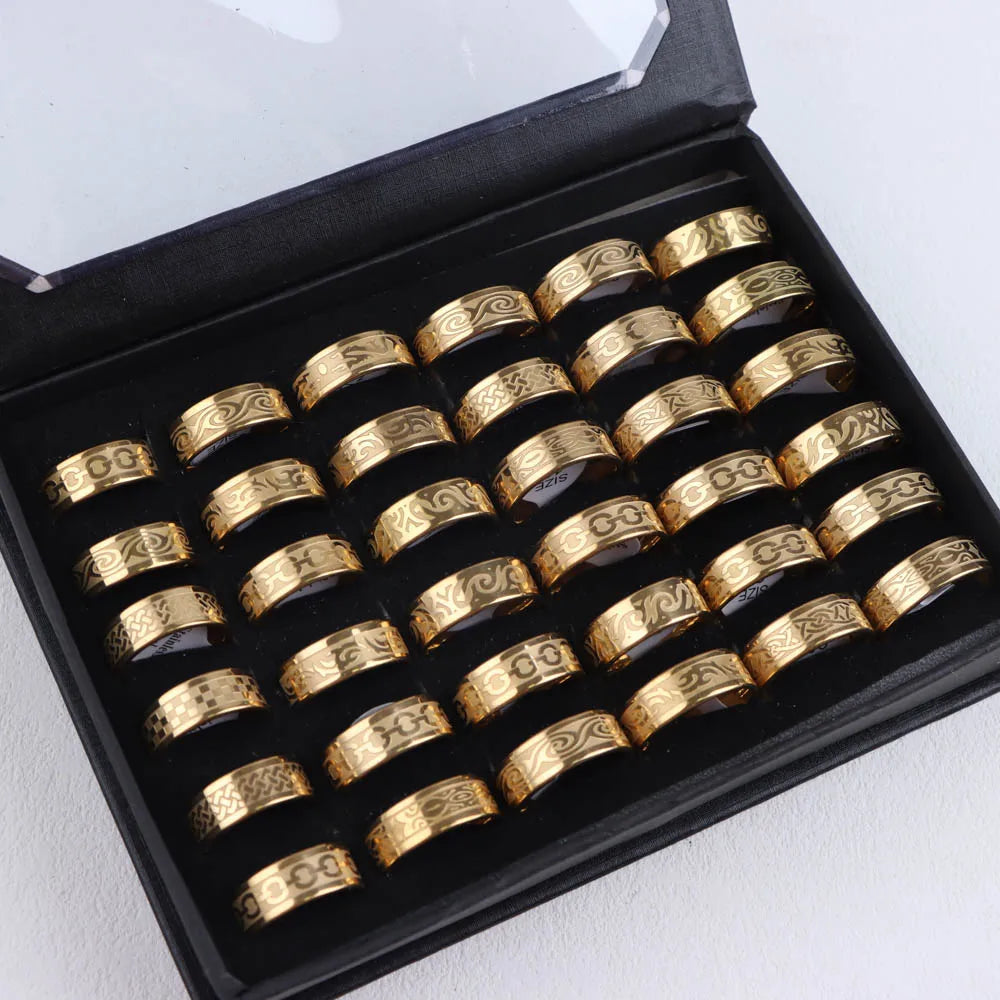 10pcs/lot Wholesale Fashion Simple Stainless Steel Ring For Men Women Beautiful Trendy Punk Jewelry Vintage Birthday Party Gifts