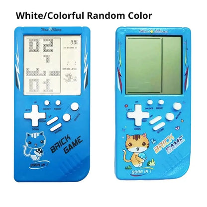 Classic Electronic Game Retro Puzzle Toy Blue Large Screen Handheld Game Console Toys For Children