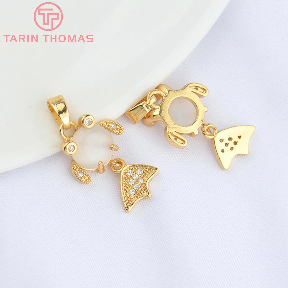 (129) 12x23MM 24K Gold Color Plated Brass Fish Charms Pendants High Quality Jewelry Accessories