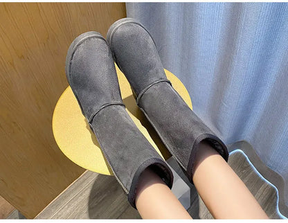 winter snow boots women anti slip Casual Woman Shoe Winter Boots Female Warm Plush Mid-calf Boots Long Botas Mujer