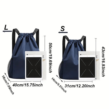 Men/Women Drawstring Pocket Backpack Oxford Backpack Large Capacity Drawstring Travel Bag Fitness Sports Bag