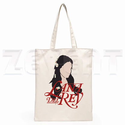 Lana Del Rey LOGO Printed Graphic Hipster Cartoon Print Shopping Bags Girls Fashion Casual Pacakge Hand Bag