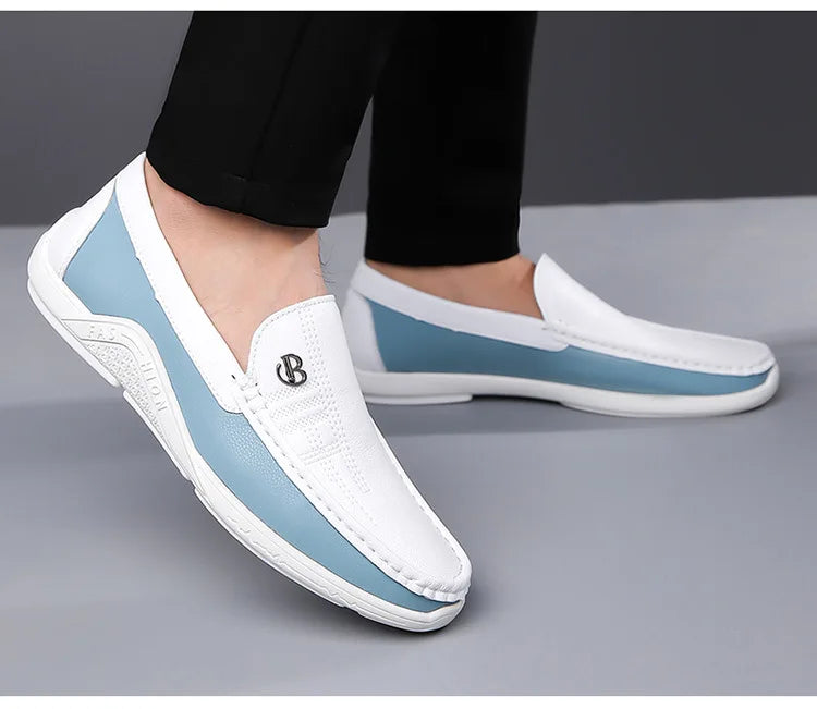 Extra Large Size Men Casual Leather Shoes White Shoes Spring and Autumn Versatile Sneakers Casual Men Leather Shoes