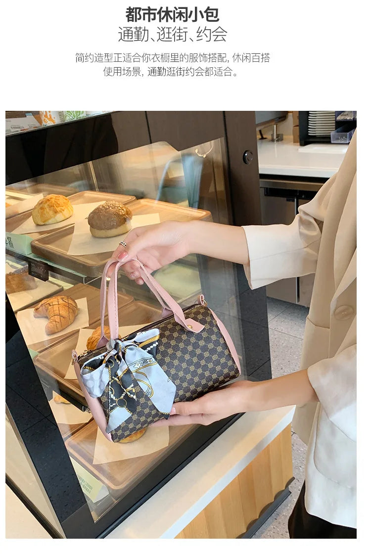 2024 Fashion Women's Bag, Fashionable Women's Bag, Silk scarf ladies Handbag, European And American One Shoulder Crossbody Bag