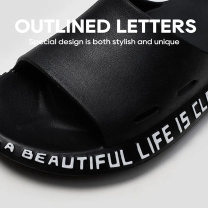 UTUNE Men's Letter Relief Summer Sandals Comfortable And Simple women’s shoes Beach Shoes Indoor Non Slip Bathroom Sandals