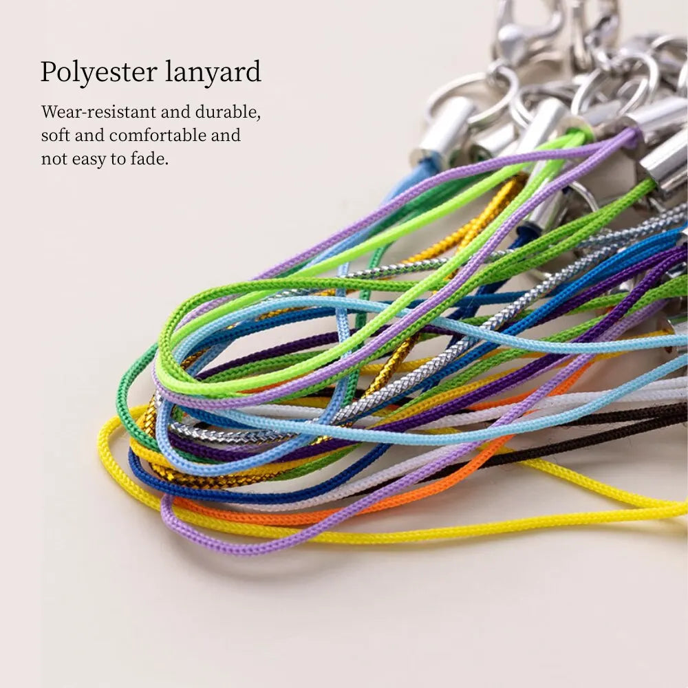 100pcs Polyester Lanyard Single Ring Lobster Clasp Rope Keychains Hooks Mobile Phone Strap Accessories Key Ring