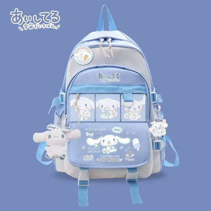 Anime Sanrio Plush Toy Cinnamoroll Backpack Children Girl Boy Blue Schoolbag Kawaii Student School Bag Computer Large Gift