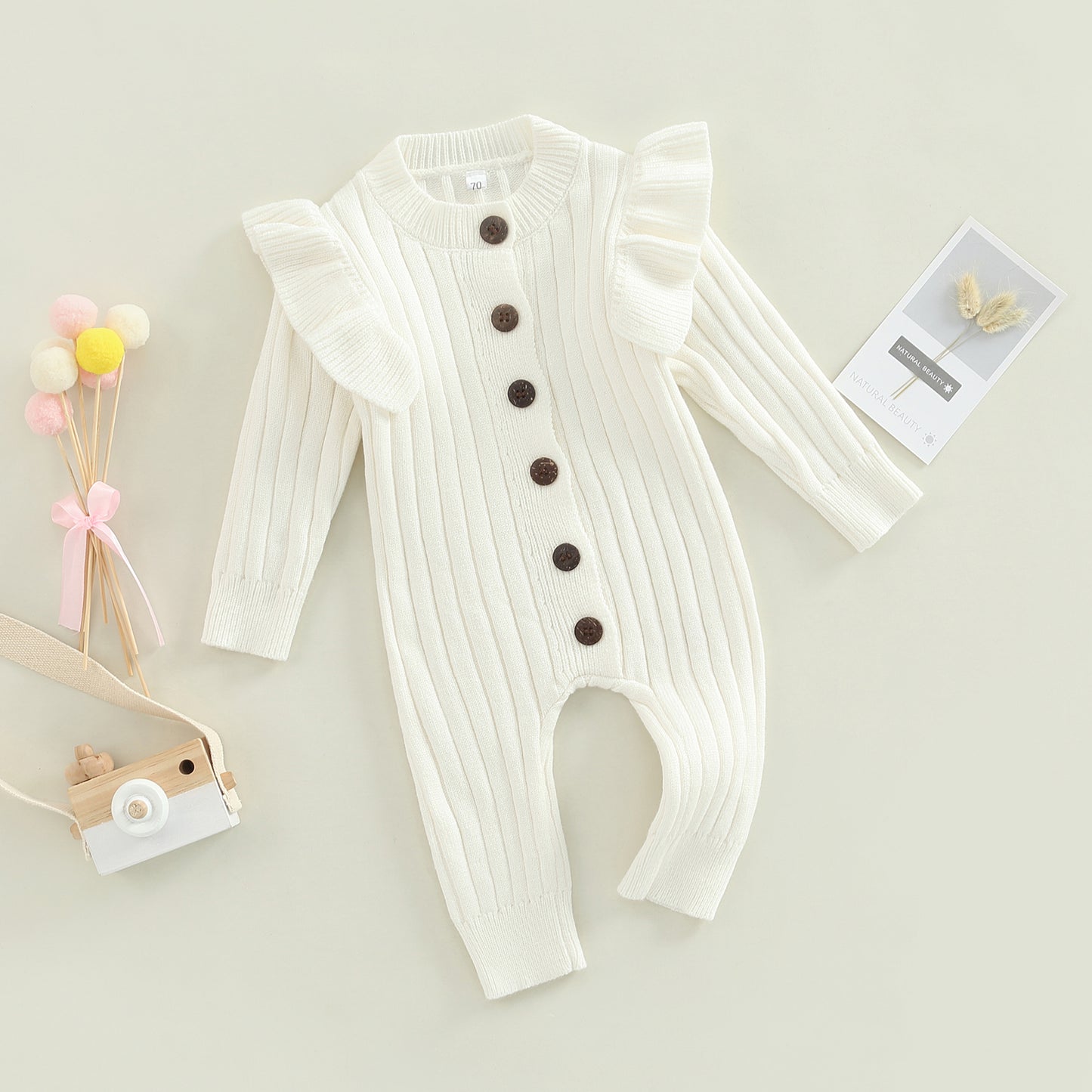 Ma&Baby 0-18M Winter Fall Baby Romper Newborn Infant Baby Boy Girl Knit Clothes Warm Long Sleeve Ruffle Jumpsuit  Soft Clothing