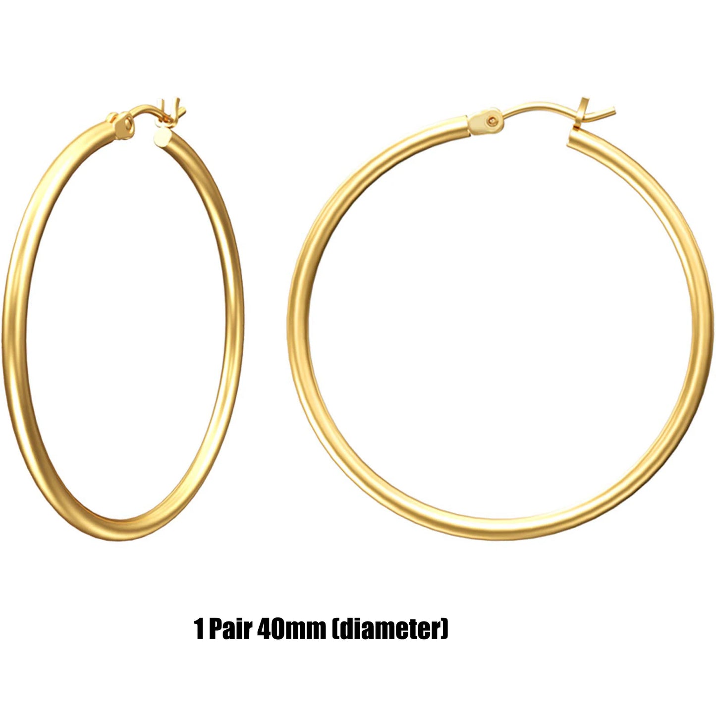 Shevalues Hoop Earrings Set for Women Man 14K Real Gold Plated Copper Hoops with 925 Sterling Silver Needle New Modern Jewelry