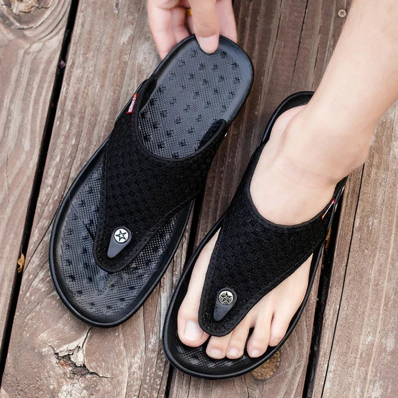 MAEDEF Slippers Summer Flip Flops for Men Beach Slippers Casual Sandals Comfortable Shoes Non-Slip Bathroom Shoes  Men Slides