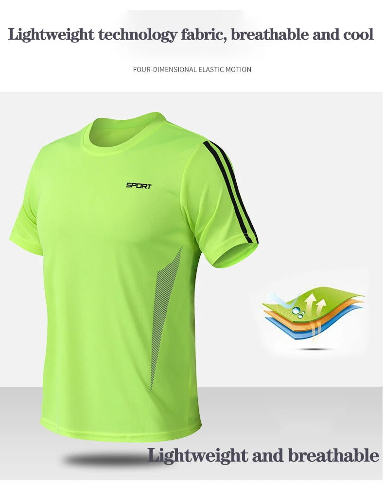 Summer men's sports set, outdoor fitness running basketball, short sleeved T-shirt and shorts, loose and quick drying