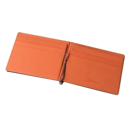 New Solid Color Men Wallet Small Short Skin Wallets Purses PU Leather Money Clips Sollid Thin Wallet  Men Purses 4 Colors