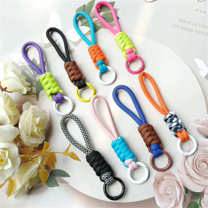 Creative Hand Woven Keychain For Mobile Phone Lanyard Anti Lost Knot Rope Strap Key Ring Men Women Car Key Holder Key Accessory