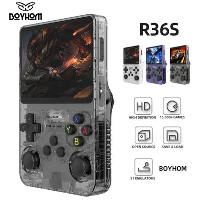 128G Open Source R36S Retro Handheld Video Game Console Linux System 3.5 Inch IPS Screen Portable Pocket Video Player 64GB Games